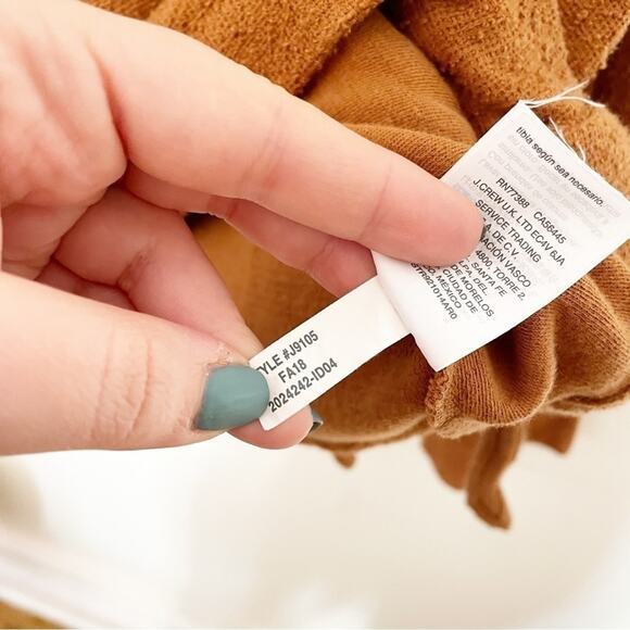 Texture & Thread by Madewell Orange Long Sleeve Side Tie Cotton Wrap Top Size S - Picture 7 of 7